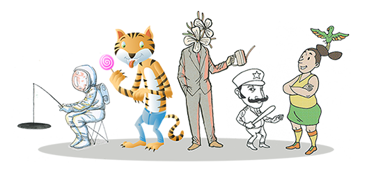 Illustrationen Illustration verschiedener Charaktere